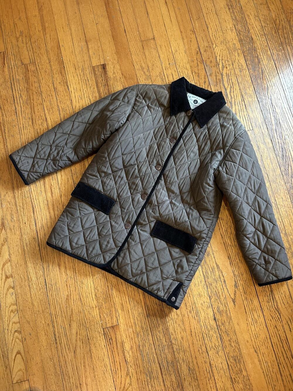 O Kief & O Kief Quilted Jacket Mens Medium Brown Silk Blend Corduroy Trim Coat